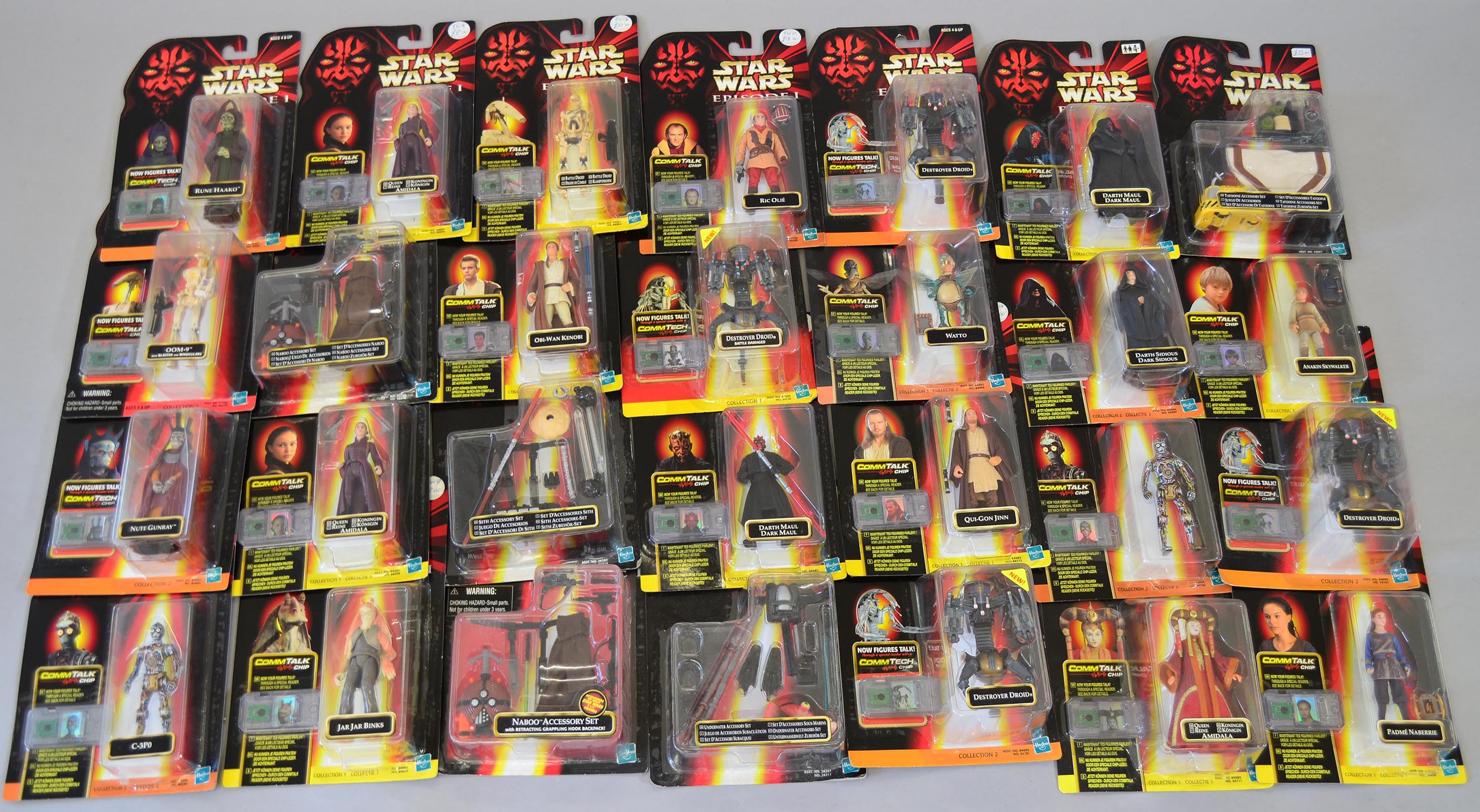 Hasbro Star Wars Episode I: 28 x carded figures; 11 x assorted toys, includes Opee & Qui-Gon Jinn,