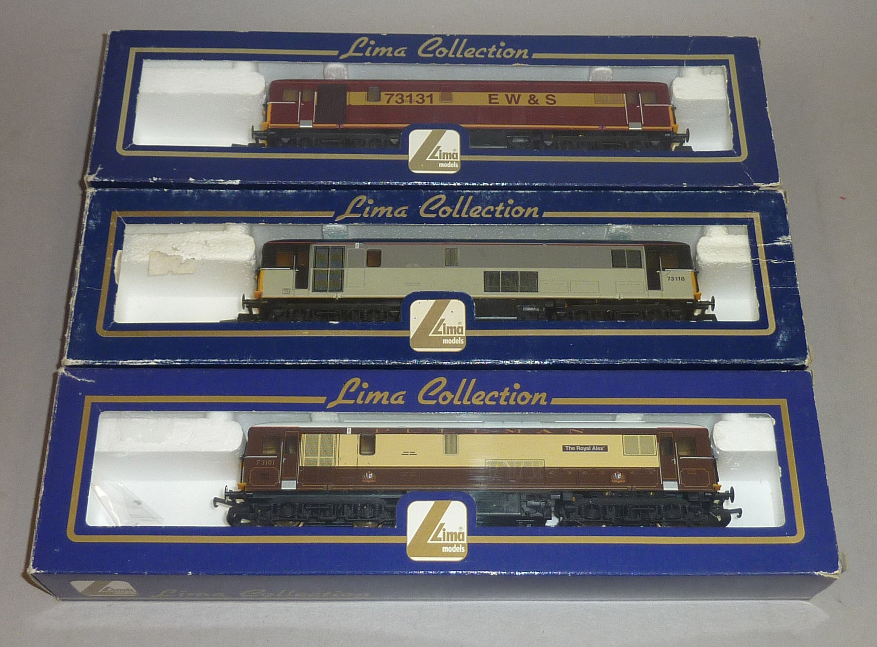 OO gauge, Lima: three diesel locomotives. Consists of 204757; 205186; 204877. All VG, boxed. (3).