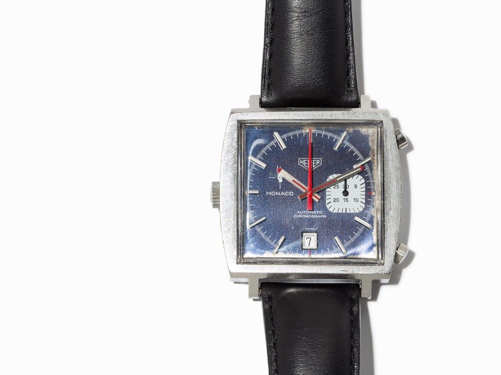 Heuer Steve McQueen Monaco Chronograph, Around 1975  Heuer Steve McQueen Monaco chronograph, ref. - Image 2 of 7