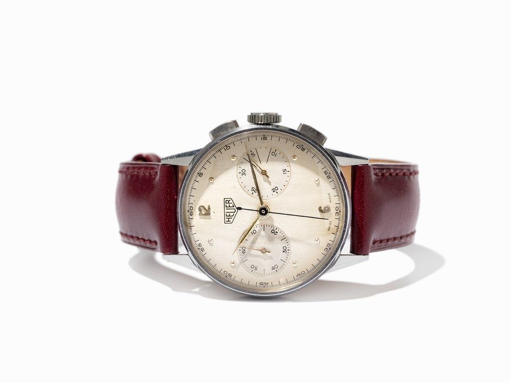 Rare Early Heuer Chronograph, Switzerland, Around 1945  Rare, early Heuer chronograph Switzerland,