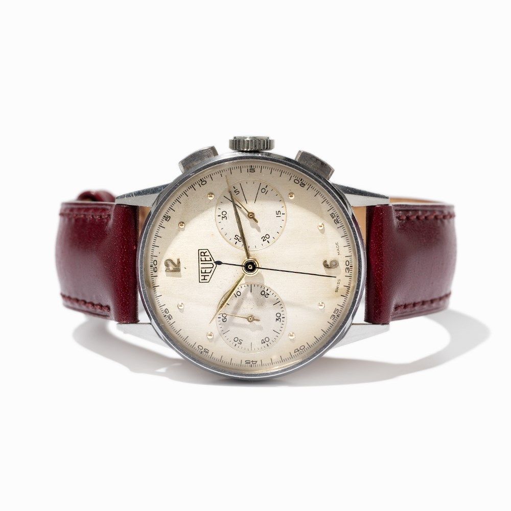 Rare Early Heuer Chronograph, Switzerland, Around 1945  Rare, early Heuer chronograph Switzerland, - Image 7 of 7