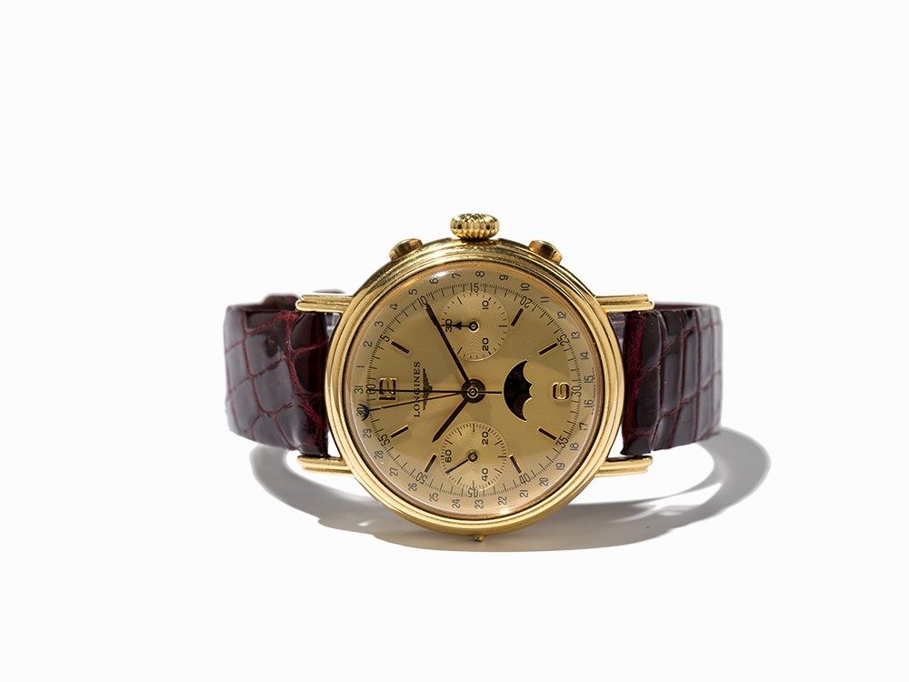 Longines Full Calendar Chronograph, Switzerland, Around 1990  Longines full calendar chronograph