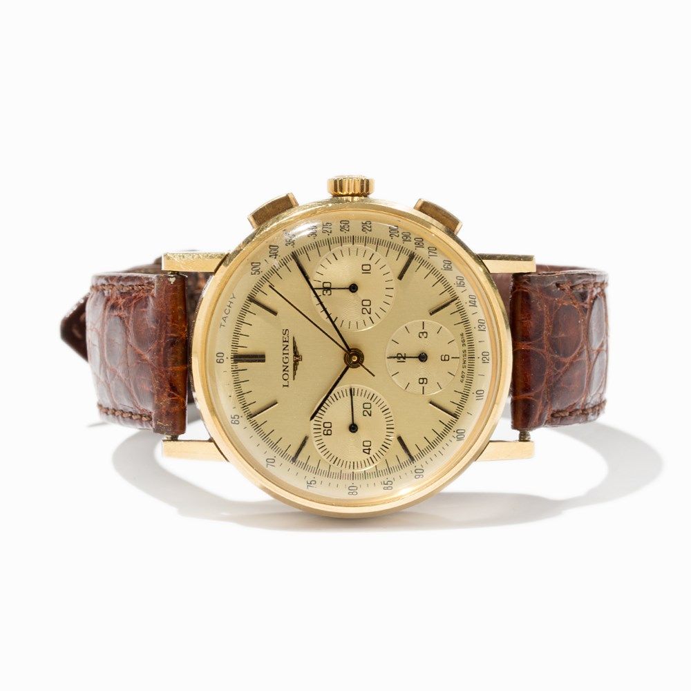 Longines Gold Chronograph, Ref. 3614, Switzerland, Around 1960  Longines gold chronograph, ref. 3614 - Image 11 of 11