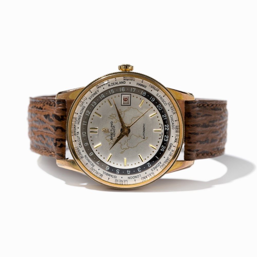 Breitling Unitime World Time, Ref. 1 260, Around 1955  Breitling Unitime World Time wristwatch, ref. - Image 9 of 9