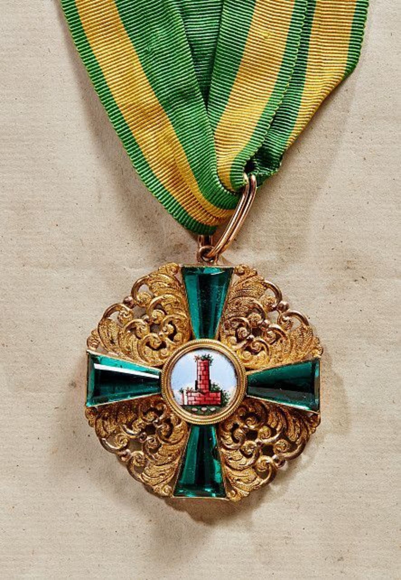 GROSSHERZOGTUM BADEN - ORDEN VOM ZÄHRINGER LÖWEN : Kommandeurkreuz.  Gold und Emaille, die Kreuzarme