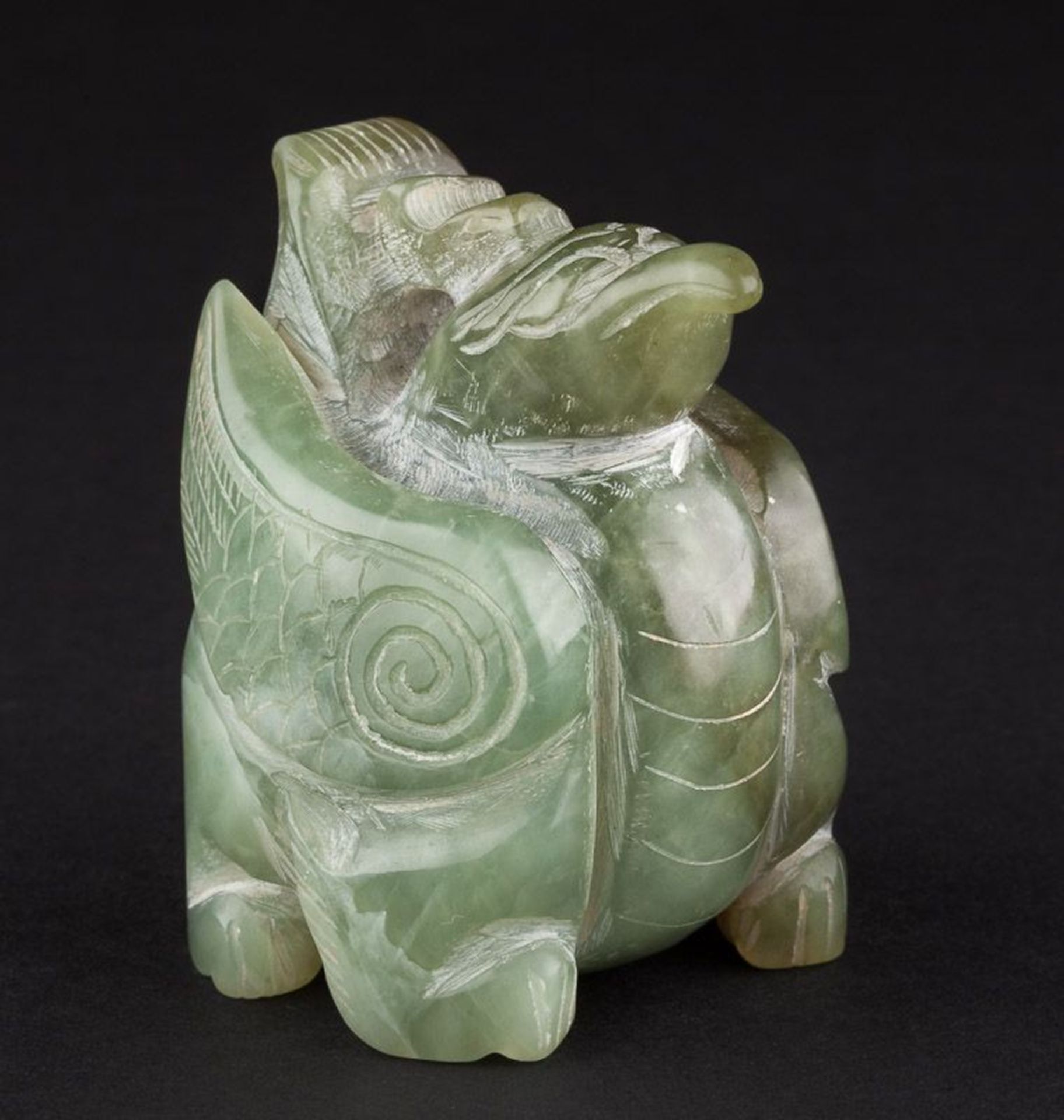 Fabelwesen China 19. Jhd. - mythical ceature about 1900, China  wohl Jade, H: 6,5 cm    probably