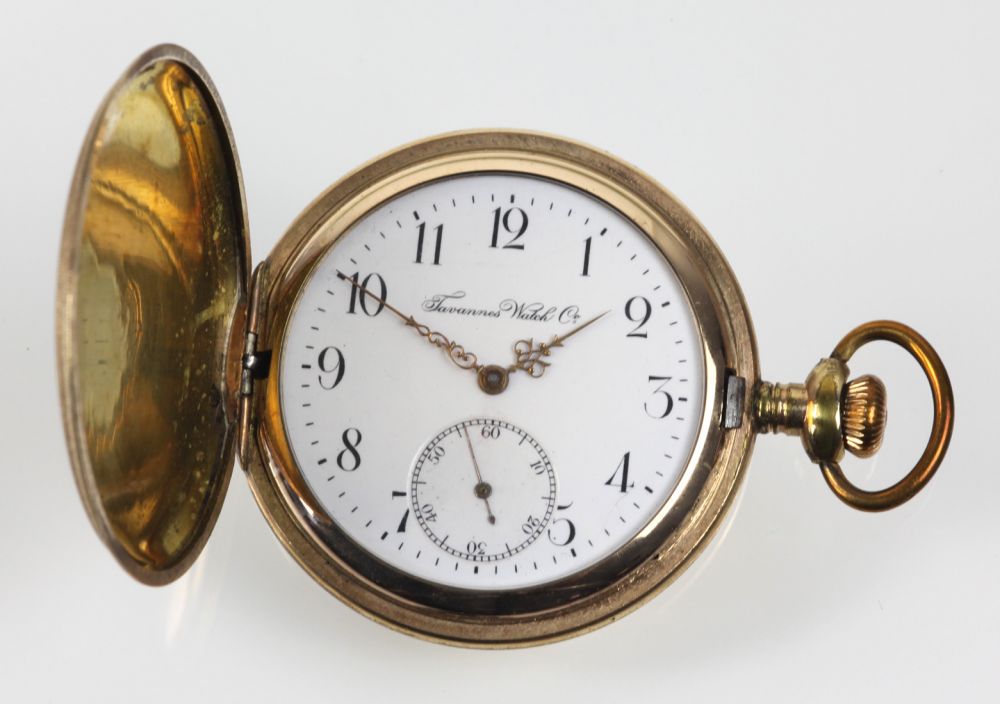 Herren Savonette - Goldoublé  beidseitig fein guillochiertes Golddoublé Uhrengehäuse mit floral