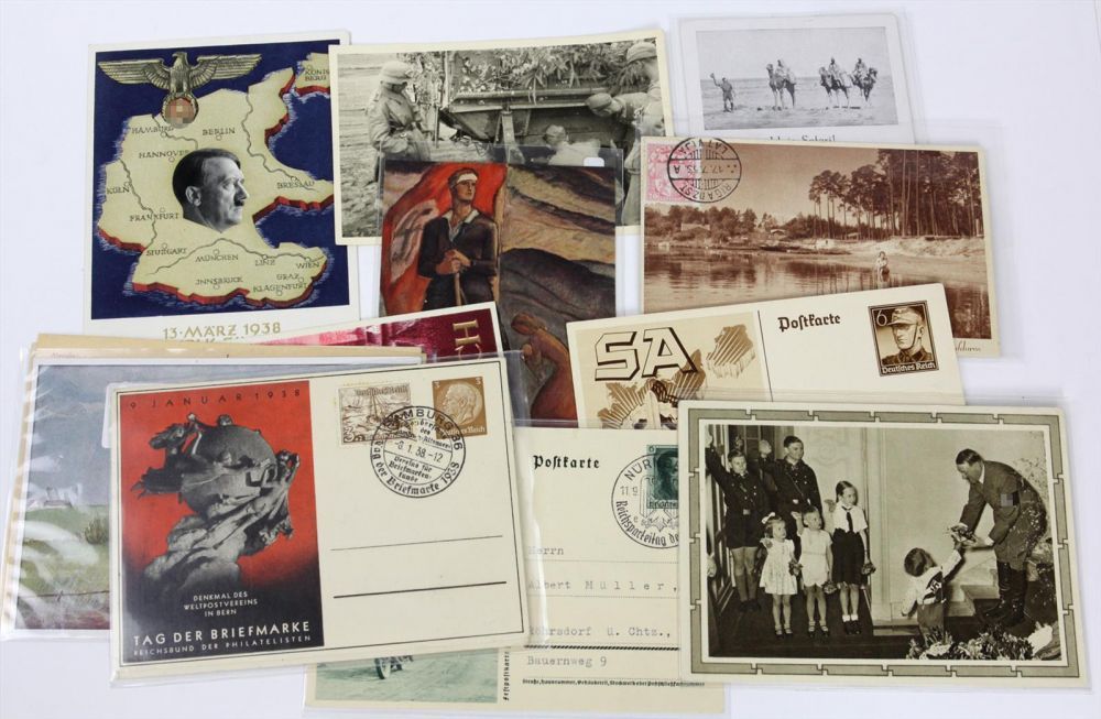 Konvolut von 15 Ganzsachen  Posten von 15 Postkarten Drittes Reich, Ganzsachen als Anlaß-,