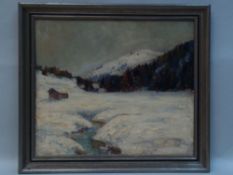 Anonymous early 20th century. - Winter Landscape, Oil / canvas, approx 52x60cm, frame    Starting