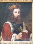 Anonymous 19th century  - The King with the beer mug, probably England, oil / canvas, approx