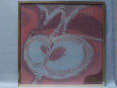 Embryo - framed Batik on silk, 20th century Bali, Studio Busono Adhi, artists H.Astuti, 90x92cm