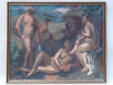 Feibusch, Hans (1898-1998) - Les Baigneuses, oil on canvas, painted monogram HF lower left, c.