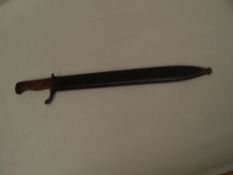 Bayonet WW I - sign. ''Simson & Co., Suhl'', dark metal scabbard, total length: c.51,5cm, traces