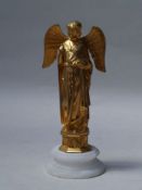 Caron, Alexandre August 1857-1932  -Angel - Bronze gilt, signed on the base edge, on stepped