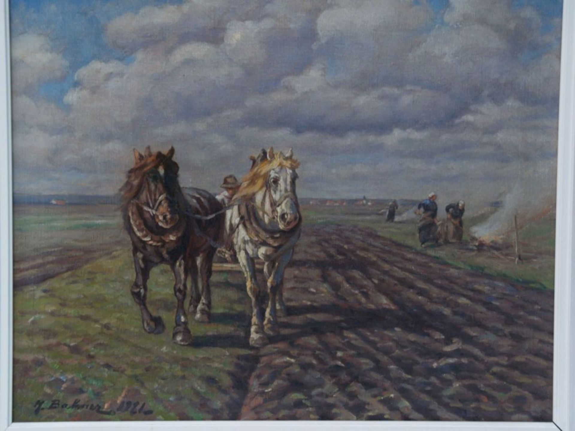 Bahner, Herrmann 1867-1938. Anf. 20.Jhdt. - Potato crop, oil on canvas, signed lower left and