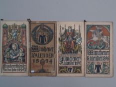 Munich Calendar - 14 pieces, 1894, 1896-1908, ca.32x16cm    Starting price: 30    Münchener Kalender