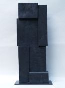 Steinbrenner, Hans 1928-2008 - wood sculpture, black, metal base, approx 87x40x18, 5cm, thereto 2