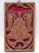 Russian Wood Cut Icon - 19th Century Russia,elaborate carved wood,The Pecherskaya Mother of God or