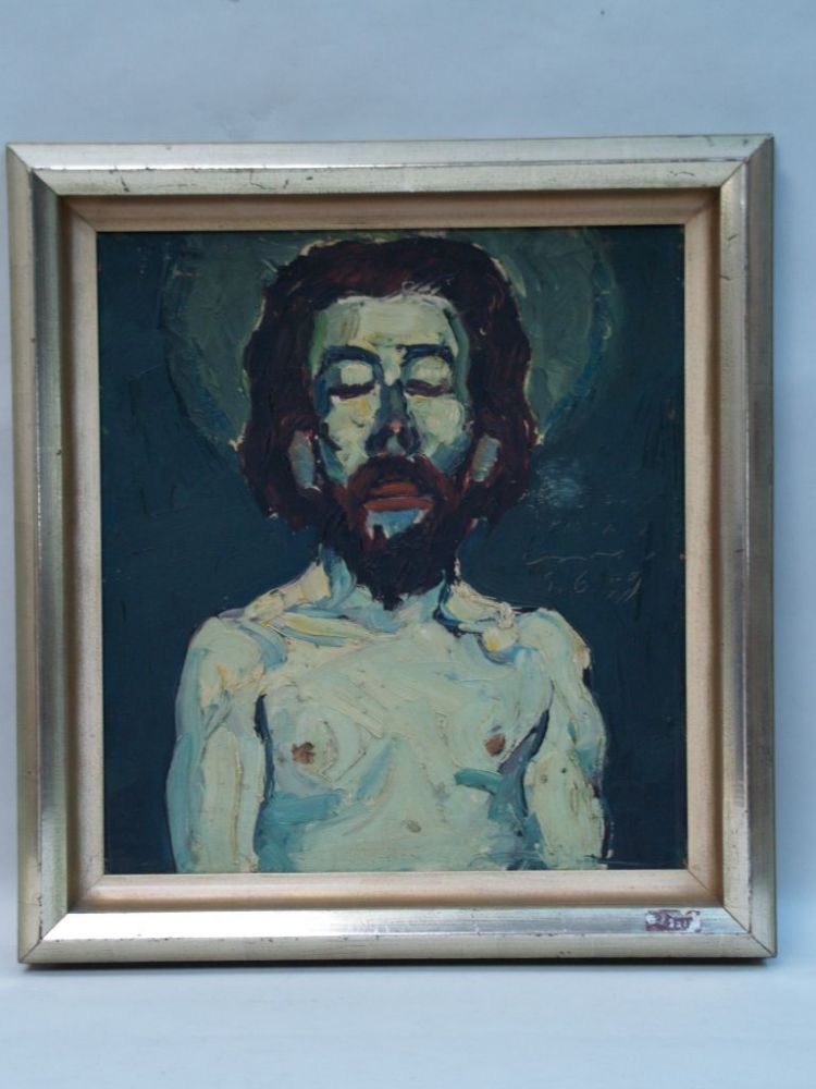 Unknown mid 20th century. - Study on a Pieta, oil / masonite, signed and dated 09/06/51, approx