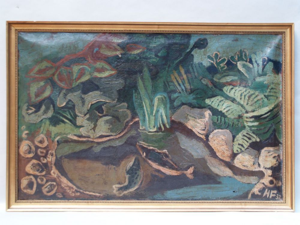 Feibusch, Hans (1898 Frankfurt/M.-1998 London) - The fish pond, oil on canvas, painted monogram HF