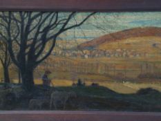 Monogrammist 1900 - Shepherd with flock is under great entlaubtem tree and overlooks the imperial