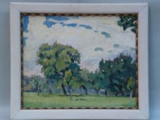Widmer, H. - In the Park, oil on canvas, signed lower right. and dated  48, c.33x42cm, Framing