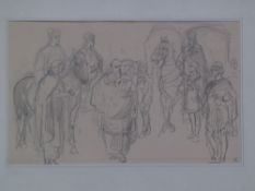 Rochussen, Charles (1814-1894) - Historical Scene, sketch, pencil drawing, monogram lower right, c.