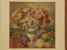 Crimmann, A. 20th century. - Still life, watercolor, signed, approx 30x30cm, framed under glass