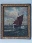 Pallenberg, A. 1900 - sailors on the water, oil / canvas, signed, approx 60x49cm, frame