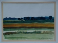 Friedrich, Heinz * 1924 - Landscape, watercolor on paper, signed and dated 75, 24x33cm approx,