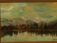 Burghardt early 20th century. - View of  Seeshaupt Lake Starnberg, oil / canvas, signed, approx