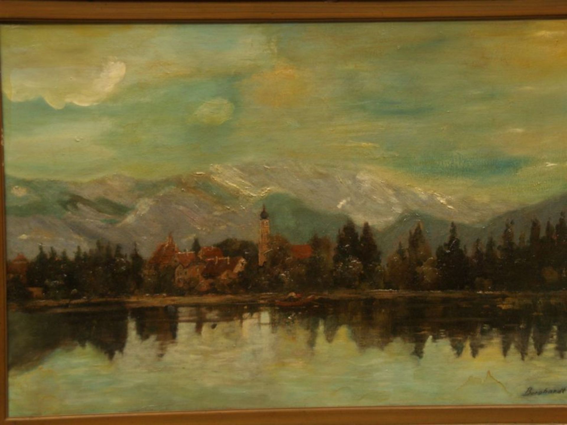 Burghardt early 20th century. - View of  Seeshaupt Lake Starnberg, oil / canvas, signed, approx