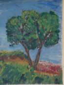 Monogrammist AJ 20th century. - Trees, oil / cardboard, monogrammed aj, approx 40x30cm, frame