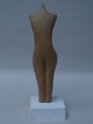 Unknown artist 20th century. - Female Figure / Torso, ceramic, light brown with incised