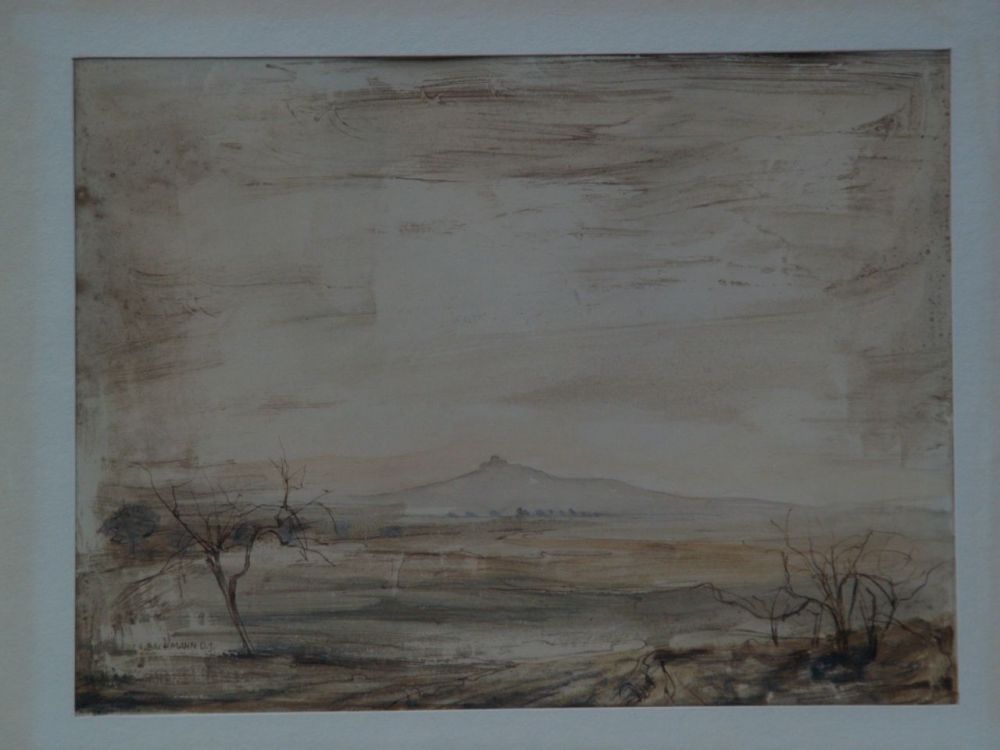 Bachmann, Hermann 1922-1995 - Landscape, watercolor, signed lower left, approx 17,5 x24cm, framed