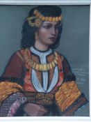 Népo, K. - Jeune fille au traditional costume de Pelion (Young woman in Greek costume), oil