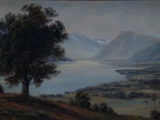Unknown 20th century. - View of the Chiemsee, oil / canvas, illegibly signed lower left, approx