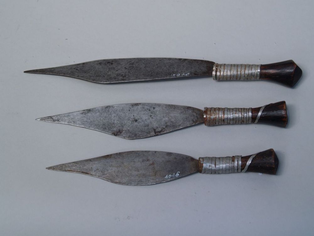 3 spearheads - Africa, with the rest of the rod, about 23-28cm L.    Starting price: 15    3