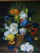 Holde, E. 20th century. - Still Life with Flowers, oil / wood, signed below, about 50x40cm, Framing