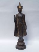 A Thai Ayutthaya style gilt bronze figure of Buddha Sakyamuni - Thailand,antique,standing in