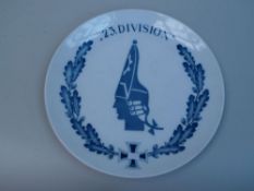 Meissen Plate - Meissen crossed swords mark,1939,decorated in blue:head silhouette of an 18th