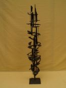 Berger, Günther * 1929 - pinnacle of the Tower of Babel, iron sculpture, welded, approx 142x20x20cm,