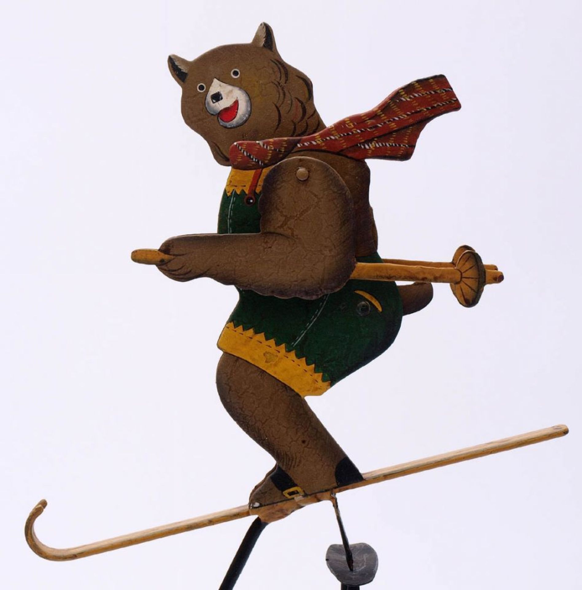 Stammtischfigur Bewegungsfigur zum Beginn der letzten Runde. Als Bekrönung beweglicher, skifahrender - Bild 2 aus 2