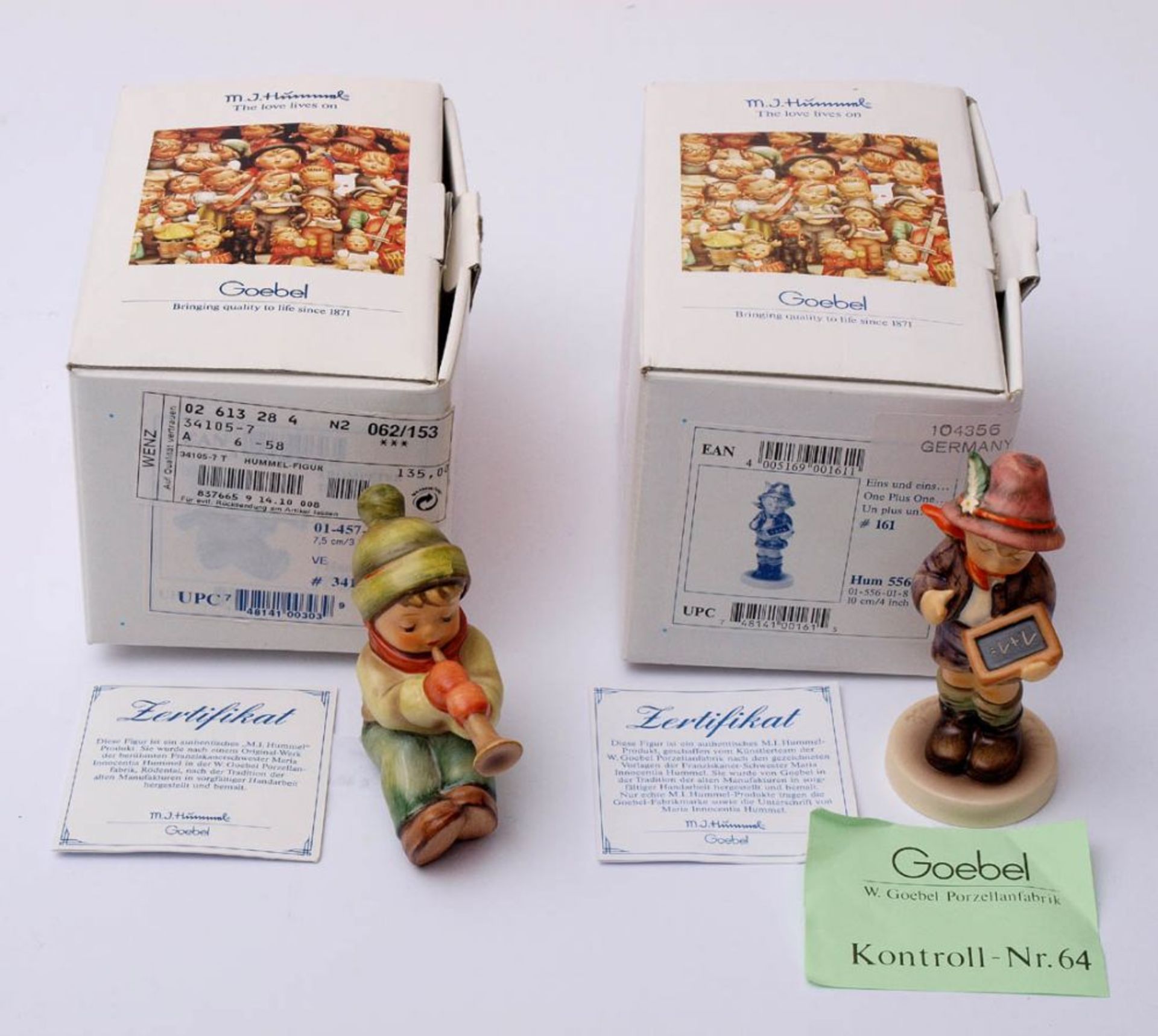 Zwei Hummel-Figuren, Goebel "Der kleine Trompeter", Modellnr.457 aus dem Jahr 1984. H.7,5cm. Dazu " - Bild 3 aus 3