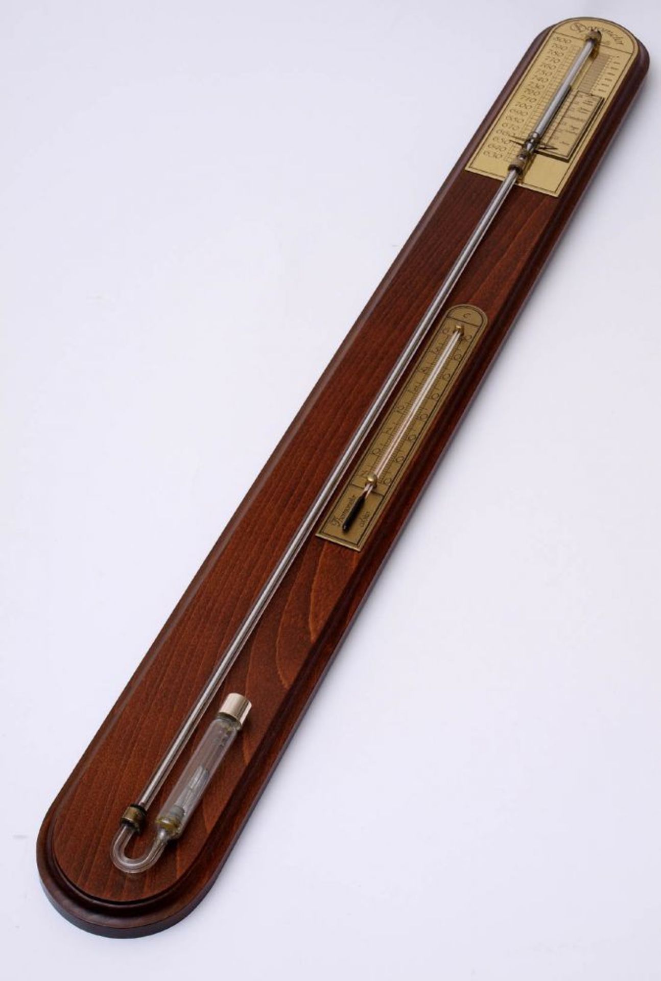 Torricelli-Barometer Mit Thermometer. Kopie nach dem 19.Jhdt. H.89cm.    Aufrufpreis: 30