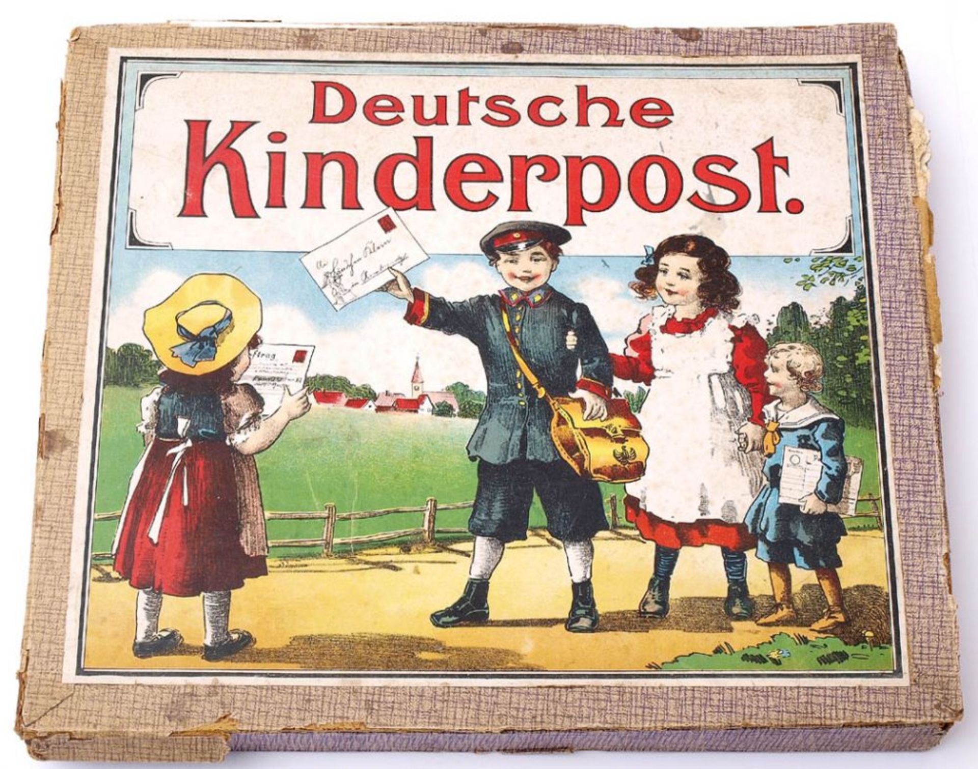 Deutsche Kinderpost, um 1900 Mit zahlreichen Formularen, Karten, Löschwiege, Miniaturtintenfass, - Bild 2 aus 3