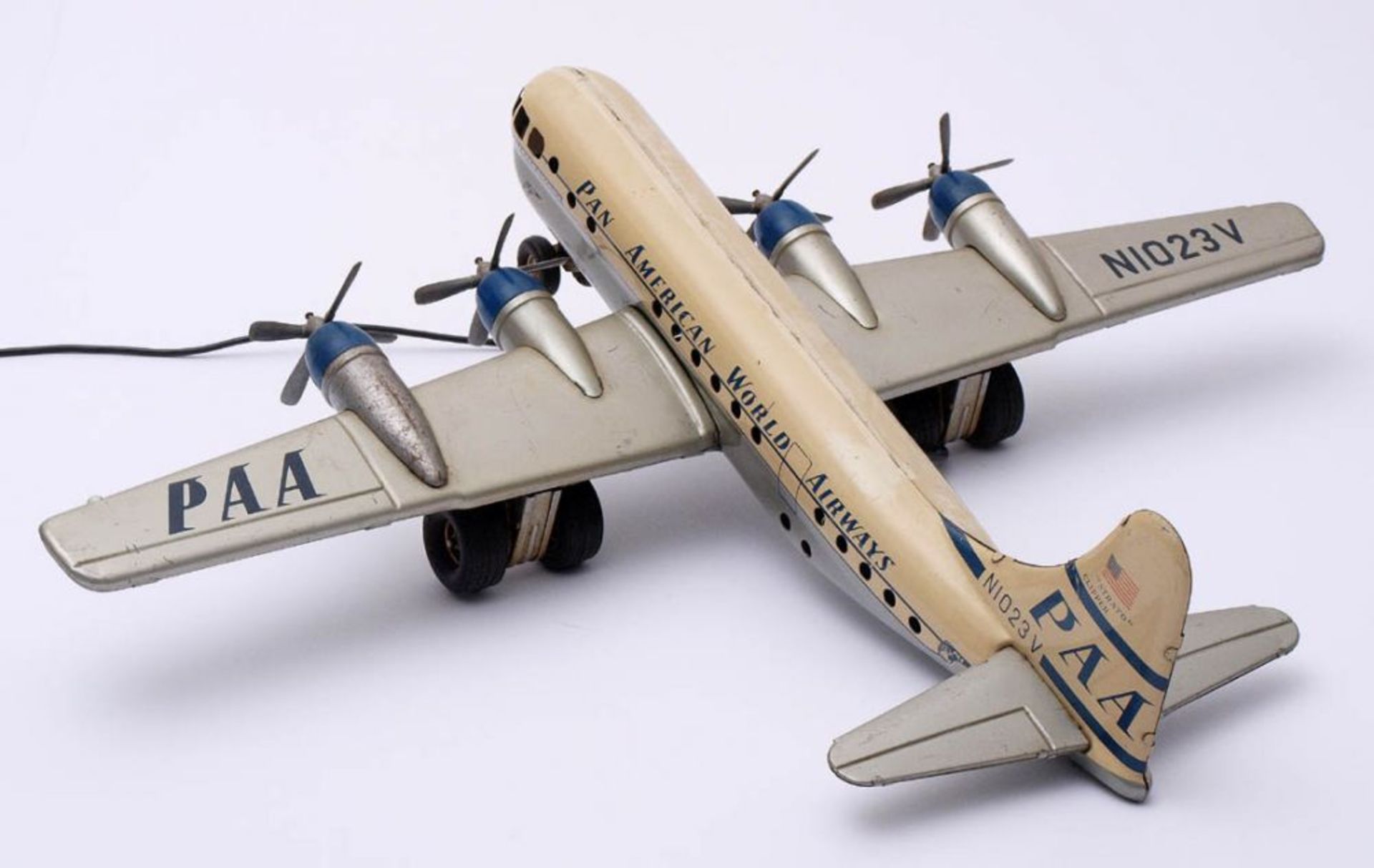 Flugzeugmodell, Gama Boeing Strato Clipper (viermotorig), mit Fernsteuerung. L.37cm. - Bild 5 aus 5