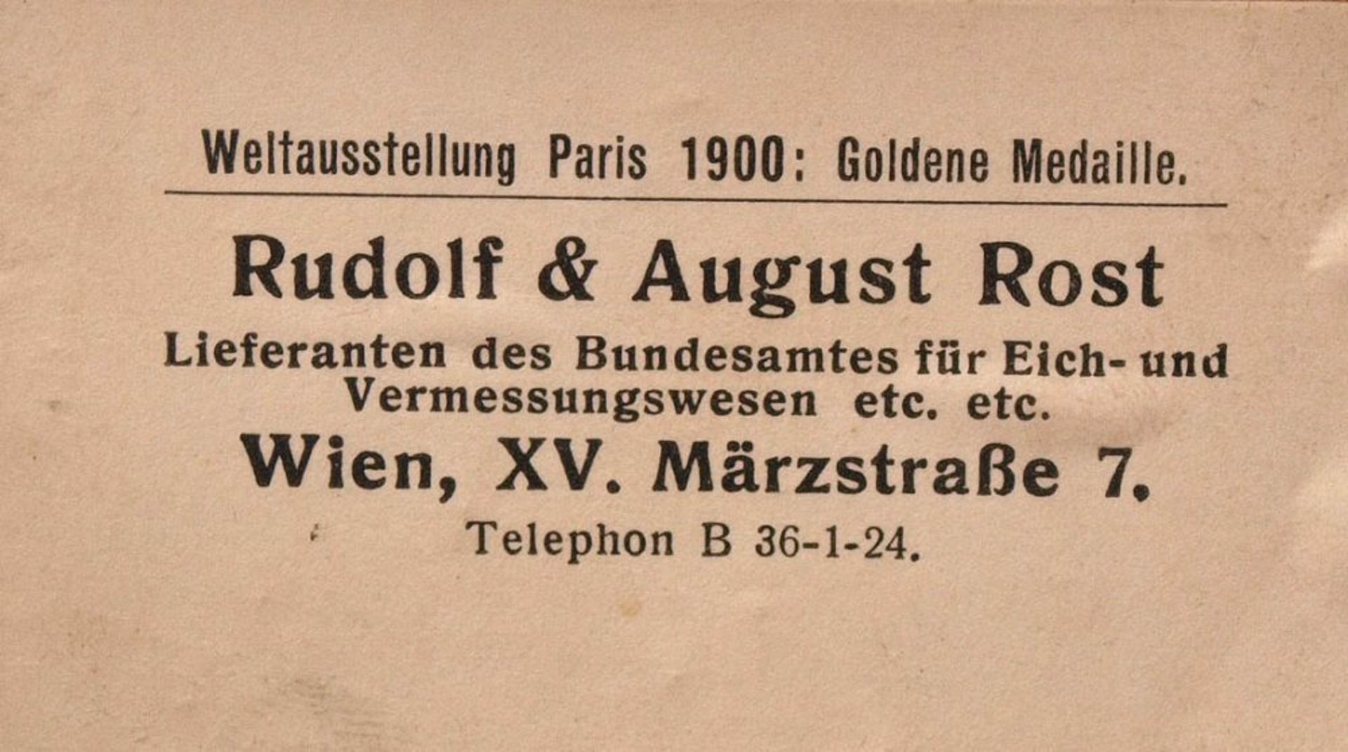 Kompass, Österreich Hersteller R. & A. Rost, Wien. Im originalen Holzkasten. 7x15,5x12,5cm. - Bild 3 aus 3