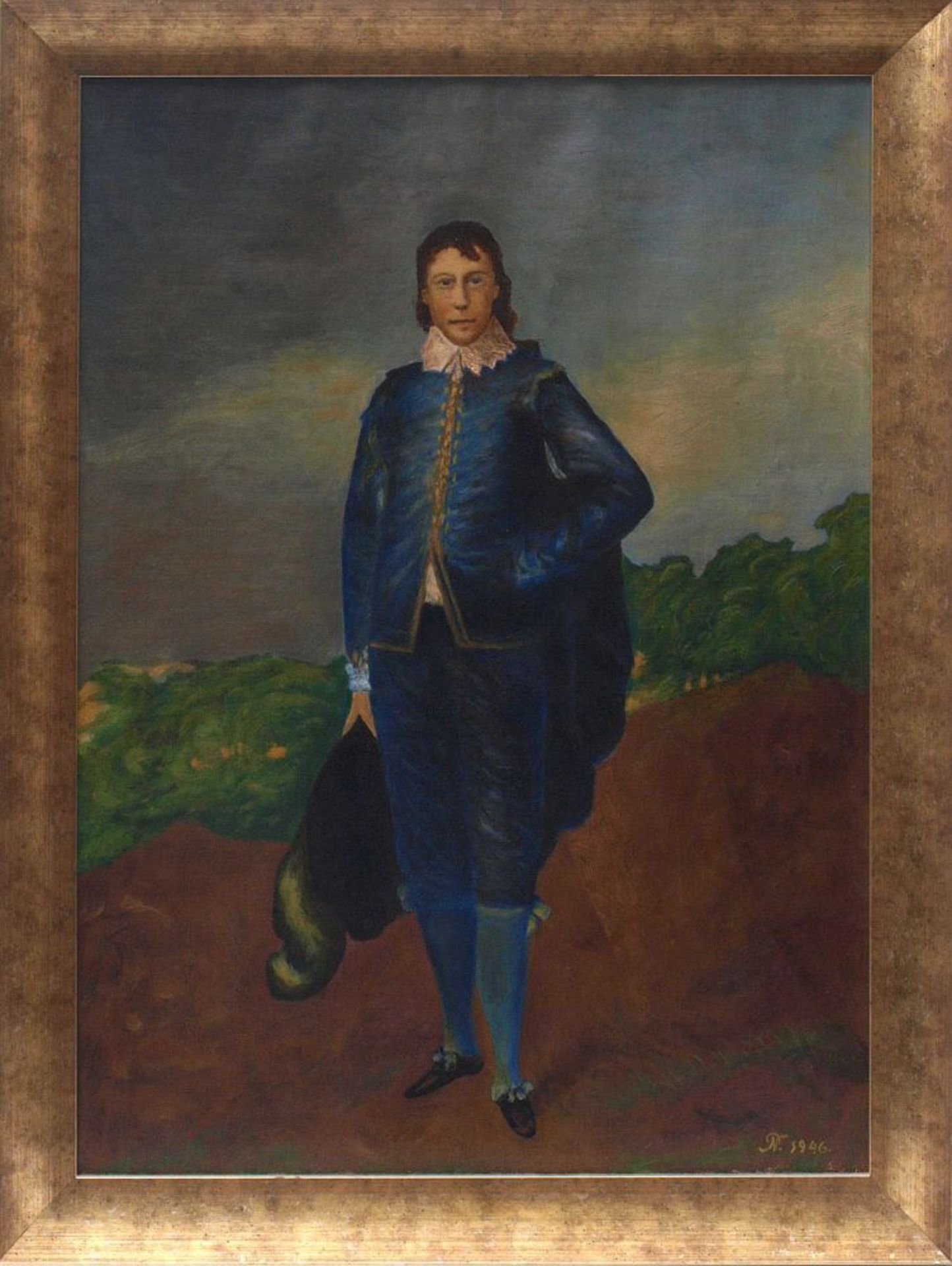 Gainsborough, Thomas (Kopie nach) Kopie nach dem Gemälde "The blue boy". Öl/Lwd., rechts unten