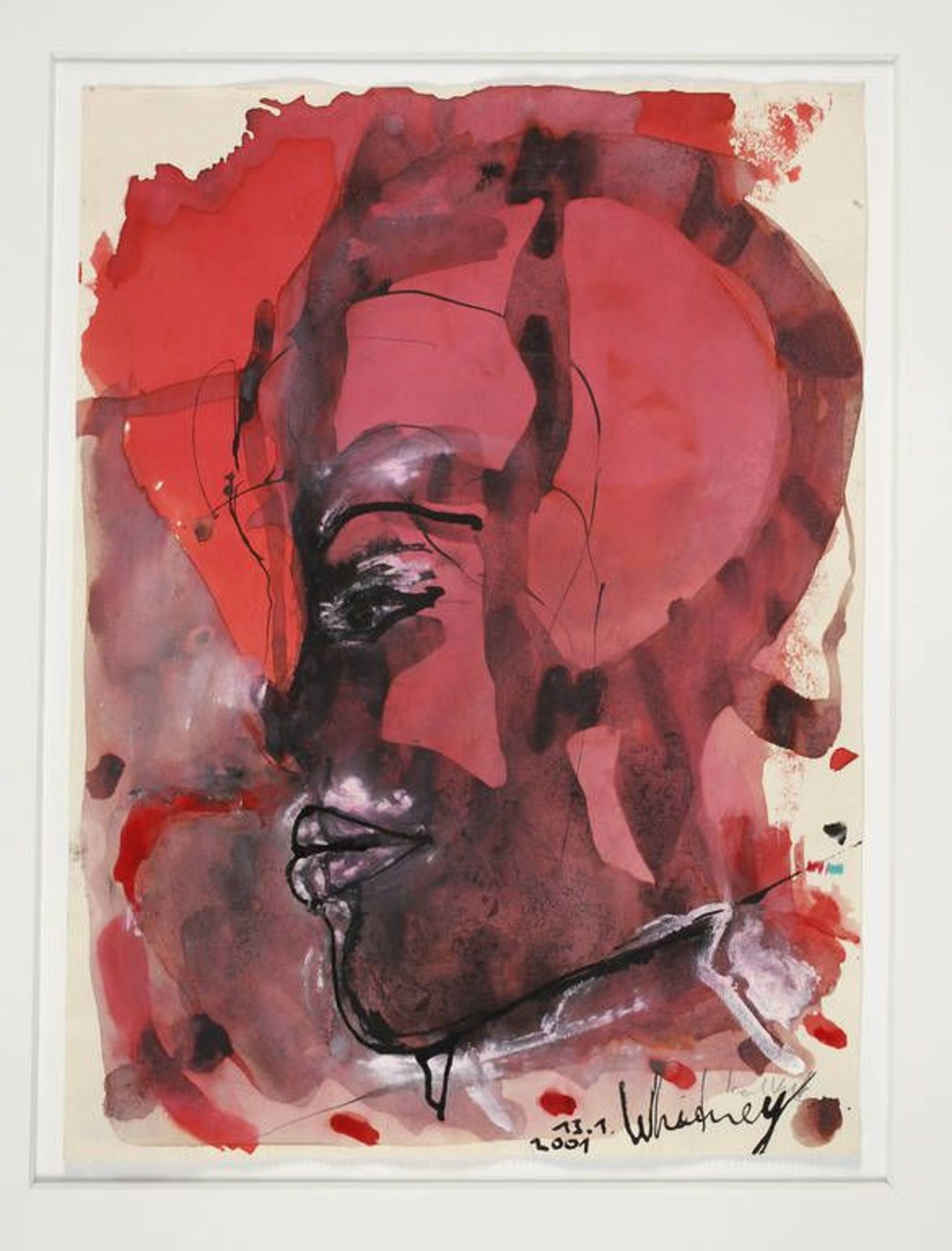 Karl Veitz, Portrait Whitney Houston  abstrahiertes Kopfbildnis der Sängerin Whitney Houston im